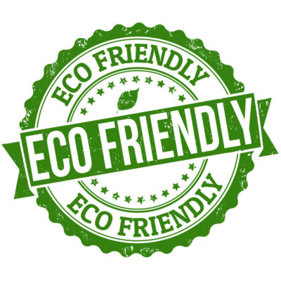 Eco friendly grunge rubber stamp on white, vector illustration